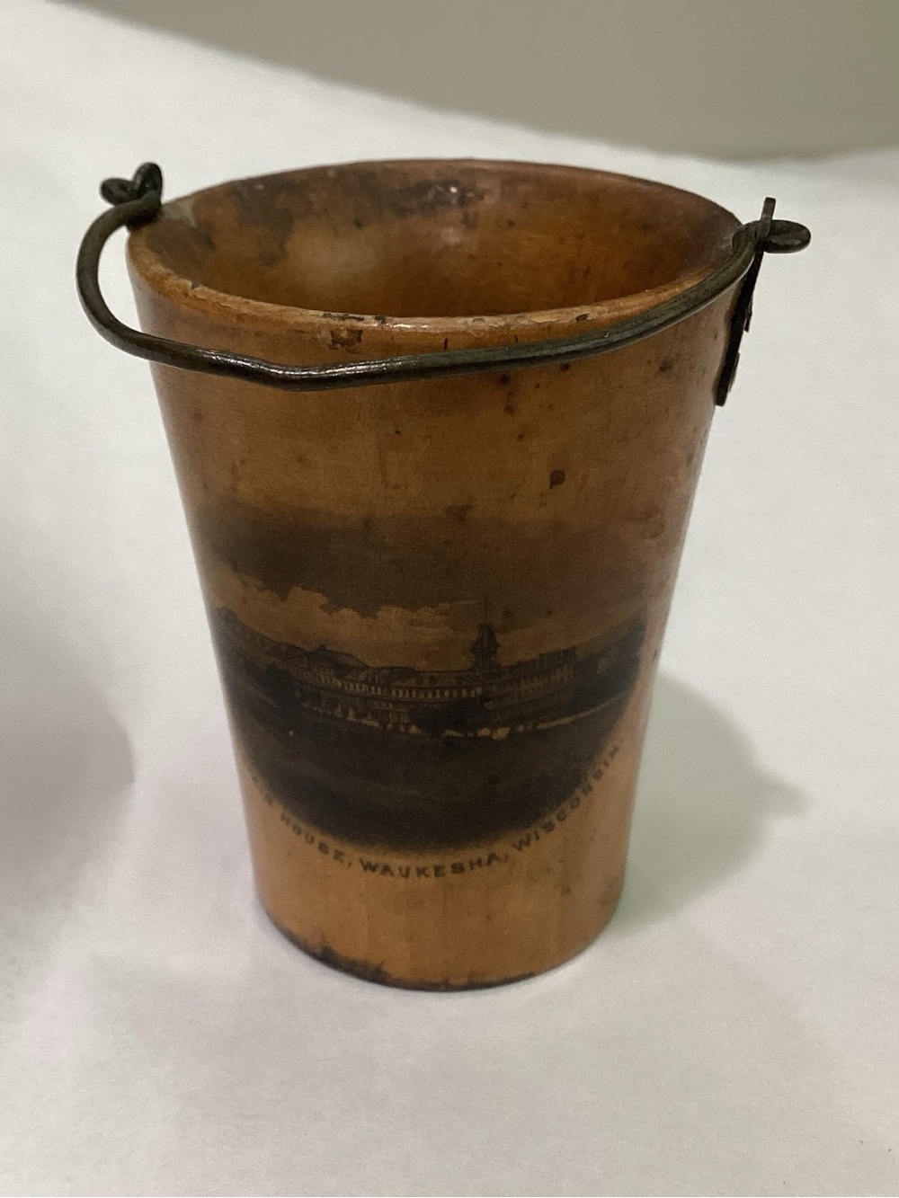 Antique Souvenir Fountain House, Waukesha, WI. Made from tree ware.